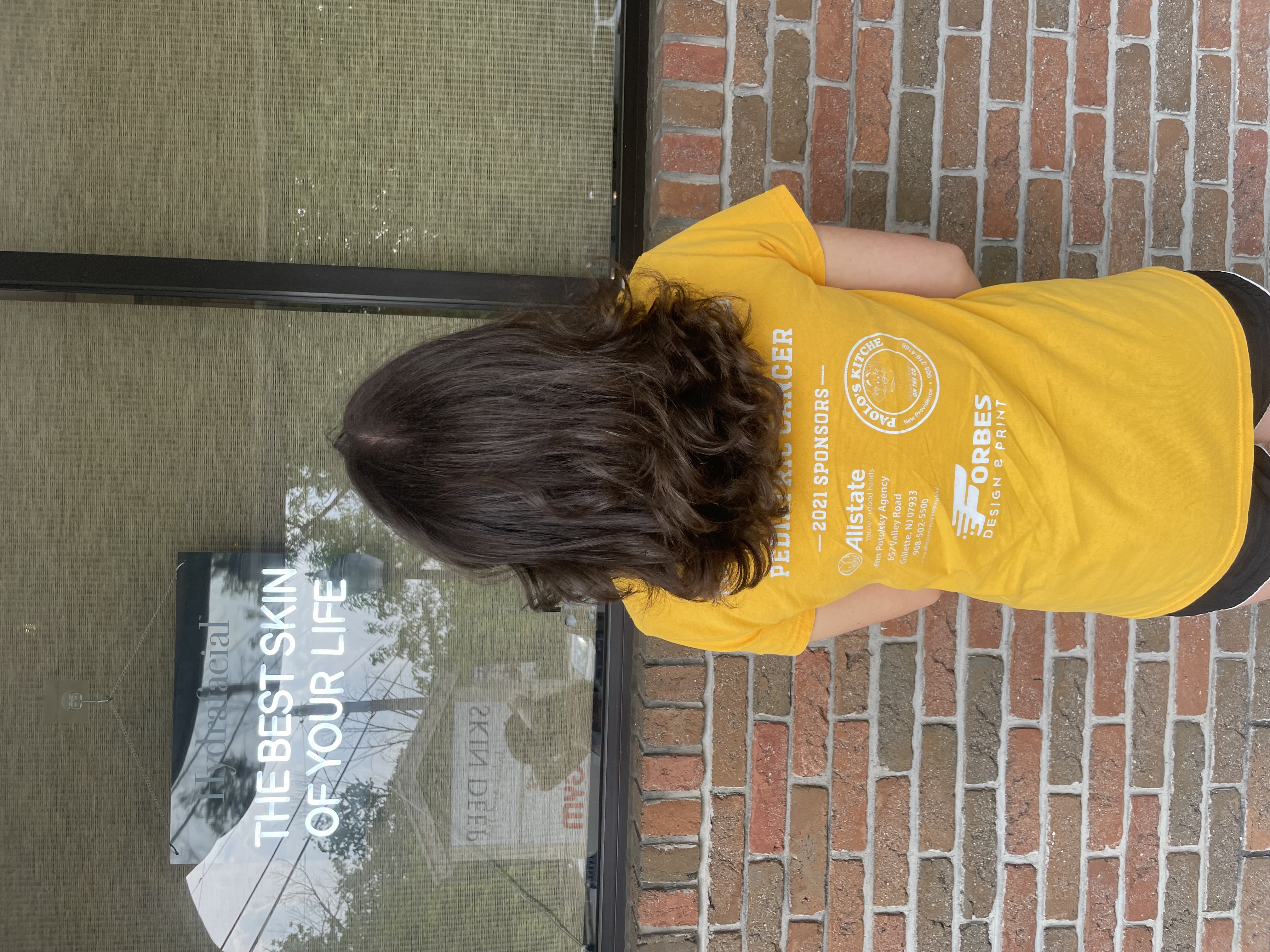 Hair donation in progress